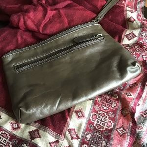 Like NEW! Latico pewter leather bag...wristlet